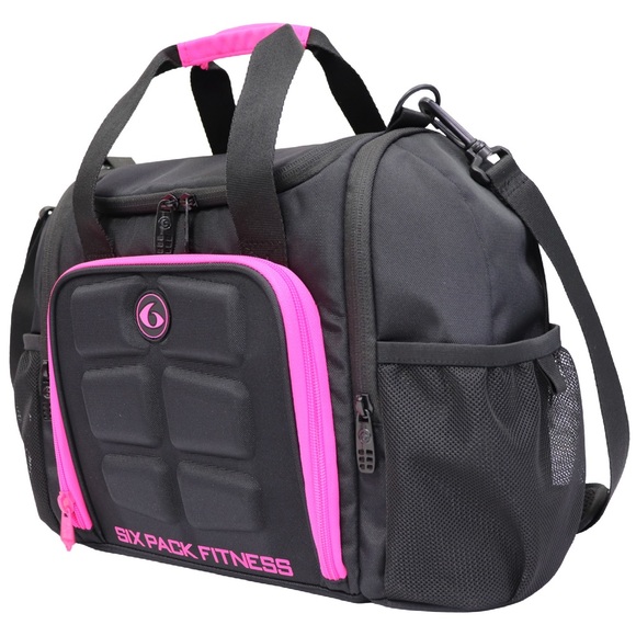 Black and Pink 6 Pack Meal Tote Bag - Picture 2 of 13